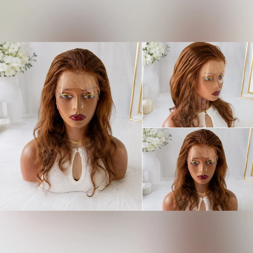 Title 100% Human Hair Lace Front Wig for Women | 13x4 Straight Brown Wig |
